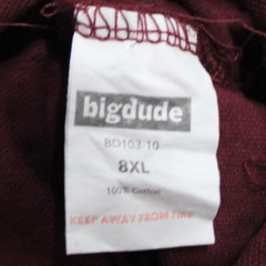 Big Dude Polo Shirt Men’s Size 8XL Maroon Short Sleeve 100% Cotton