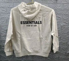 New Essentials Fear Of God 2 Sided Logo Pullover Hoodie Oatmeal Size XXSMALL