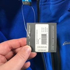 Eddie Bauer First Ascent Mens Tall L Mt Outpace Flex Fleece HZ Sapphire Blue NEW