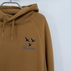 BURLEBO Men’s Midweight Fleece Hoodie Sweatshirt M Light Brown Duck Hunting Dog