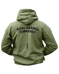 Royal Marines Commando Hoodie Olive Green Hooded Top