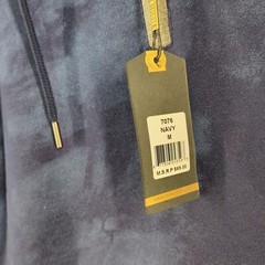 NWT $69 TAILORED RECREATION Fleece Tie Dye Hoodie MEDIUM Pleated Sleeve Blue