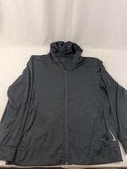 Nike Yoga Jacket Men Medium Gray Dri-Fit Full Zip Training Hoodie Stretch