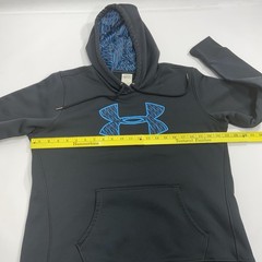 Under Armour Hoodie Men’s Large Black Loose Big Logo Pullover Hooded Sweatshirt