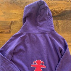Ampelmann Berlin Purple/Green Graphic Print Pullover Hoodie w/ Pockets, Men’s S