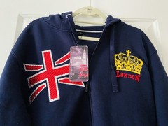 London Royal Hoodie With Embroidered Union Jack New With Tags