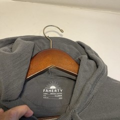 Faherty Hoodie Mens Xl Gray Sweater Organic Cotton Pullover Sustainable Casual