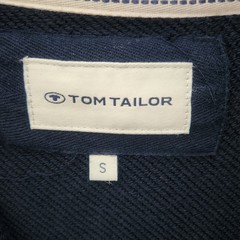 Tom Tailor Sweatshirt Jacket Mens Sz S Navy Blue Full Zip Pockets Mock Neck FLAW