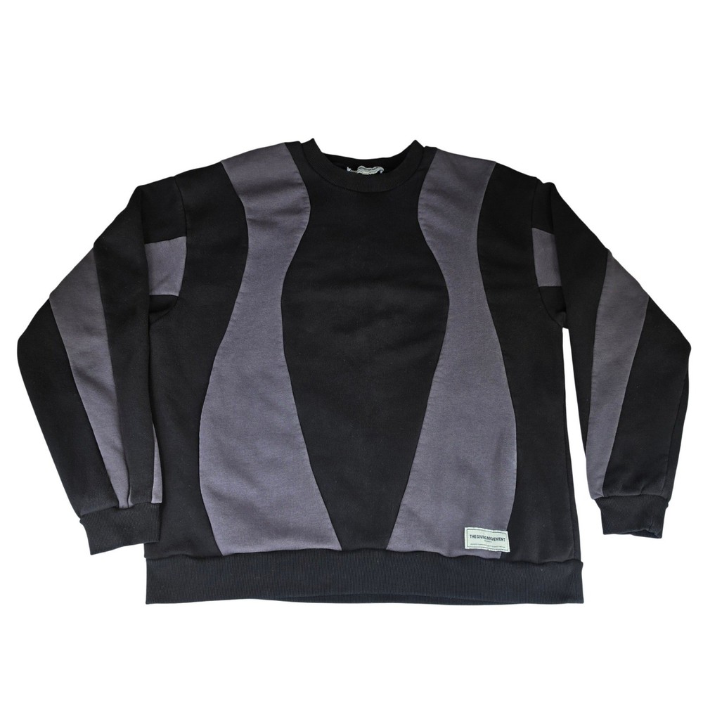The Giving Movement Colorblock Sweatshirt Mens XS/S Black Oversize Sustainable