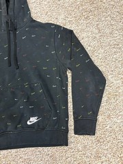 Mens Nike All Over Print Multicolor Swoosh Sweatshirt • Size Small S Black Y2K