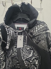 Air Jordan MVP 6 Rings Print AOP Pullover Hoodie NWT Mens Size XL HF9307-045 Blk