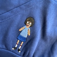 Bob’s Burgers Characters embroidered hoodie blue XLARGE XL BoxLunch NWT Pullover