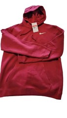 New Mens Nike Fleece Pullover Hoodie Sportswear MEDIUM $60- Deep Red