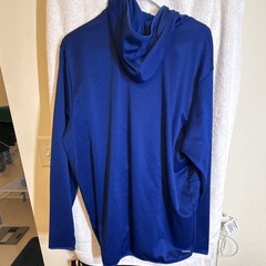 adidas Men’s XL Blue Pullover Hoodie Graphic Logo Print Pockets Polyester Knit