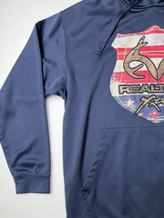 RealTree hooded sweatshirt Mens Medium navy blue camo america red white blue