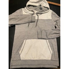 BKE Mens Grey Colorblock Fleece Hoodie Sweatshirt Size M Style SX193R