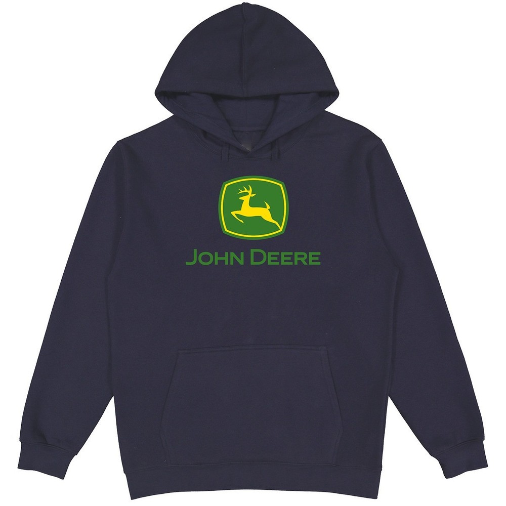 LP87230- John Deere Men’s Navy Moline TM PO Fleece Hood Medium