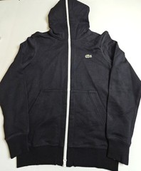 Lacoste LIVE Hoodie Black XXS Full Zip Cotton Sweatshirt Pockets Logo