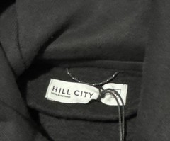 NEW Hill City Heavyweight Fleece Graphic Hoodie Mens Size Small Black Zip Pocket