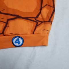 Marvel Comics The Thing Fantastic Four Hoodie Mens Large Orange Zip Rock Pattern