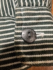 Supreme Fall 2017 Hooded Green Stripe Denim Zip Up MED Shirt Box Logo