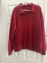 IZOD Mens XXL Red 1/4 Zip Pullover Sweatshirt Exclusive Decoration – Bangladesh!