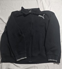 Puma Black Fleece Full Zip Collared Sweatshirt Jacket w/ Pockets Logo 2XL