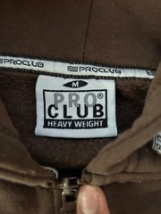 Pro Club Heavyweight Full Zip Hoodie Men’s M Regular Brown Hooded Pockets Logo