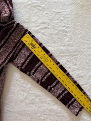 Mexican Baja Hoodie Mens M Burgundy Cream Striped Drug Rug Pullover Acrylic