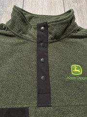 Dri-Duck Long Sleeve 1/4 Button Golf Sweatshirt. Mens 2XL. Green. John Deere.