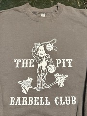 Weightlifting Gym Logo Sweatshirt The Pit Barbell Club Funny Cool Gray Large