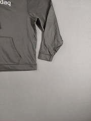 Sport Tek Men Sweatshirt XL Gray Hoodie 100% Polyester Pockets Logo Pullover