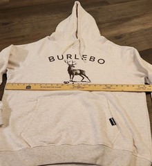 BURLEBO Men’s L Fleece Hoodie Soft Midweight Pullover Light Tan Brown Buck New