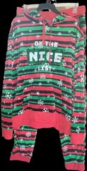 Christmas Outfit Hoodie/Joggers XXL Naughty/Nice Sequin Holiday Party
