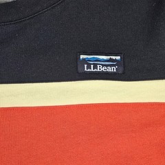 L.L. Bean Sweatshirt Mens Size Medium Pullover Crewneck Stripe Red White Navy