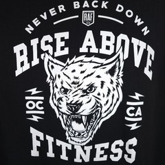 Rise Above Fitness Sweatshirt Mens Size Large Black Never Back Down Workout Gym