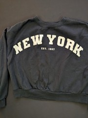 Modern Lux New York Sweatshirt Women’s Large Black Graphic Pullover – [C-1]