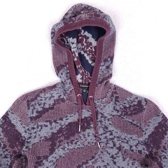 INC International Concepts Hoodie Mens Large Slim Abstract Purple Knit Geometric