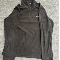 The North Face Fleece Pullover Mens Size L Black TKA 100 1/4 Zip Athletic Layer