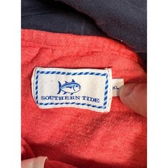 Southern Tide Mens XL Coral Pink Henley Hoodie Long Sleeve Cotton Pullover Shirt