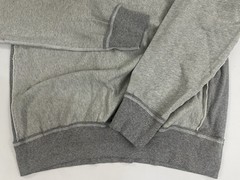 The Great China Wall Gray French Terry 1/4 Zip Hoodie XXL Made USA Raw Edge Seam
