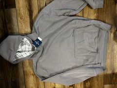 Hollister Men’s Gray Pullover Hoodie Size S Roomy Fit Hooded Pockets Logo