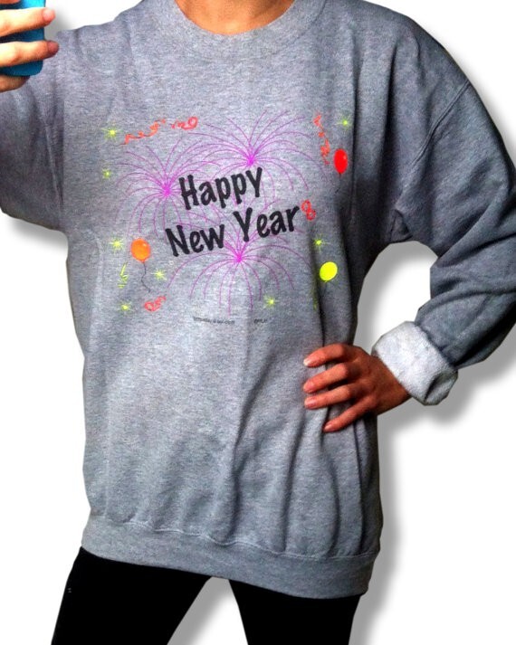 Happy New Year Crewneck Sweatshirt – Ugly Sweater Party – Holiday Gift Idea