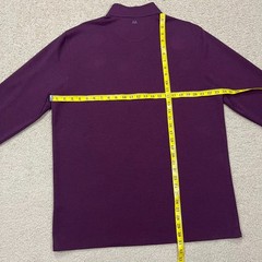Mizzen+Main Mens 1/4 Zip Pullover Golf Sweatshirt Plum Burgundy Size XL