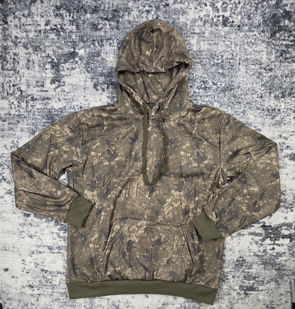 Men’s Camouflage Pullover Hoodie Green Brown Hunting Camo Fleece Size XL