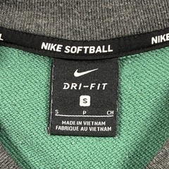 Nike Softball Dri-FIT Sweatshirt Green Gray Colorblock Crewneck Pullover Mens S