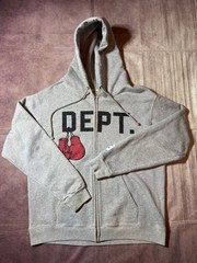 Authentic Gallery Dept Boxing Logo Full Zip Hoodie Gray Men’s Small Designer