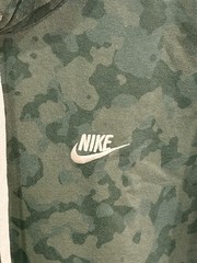 Nike Men’s Green Camo Pullover Hoodie Fleece w/ Pockets Drawstring Size L