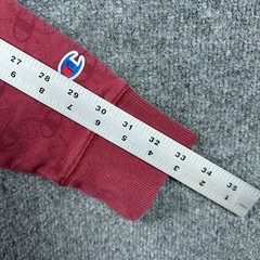 Champion Hoodie Mens Large Maroon Monogram Classic Fleece Leather Stripe