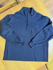 Duluth Trading Heavyweight Quarter Zip Sweatshirt Mens L Navy Cotton Workwear